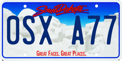 SD license plate 0SXA77