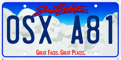 SD license plate 0SXA81