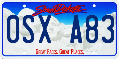SD license plate 0SXA83