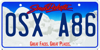 SD license plate 0SXA86