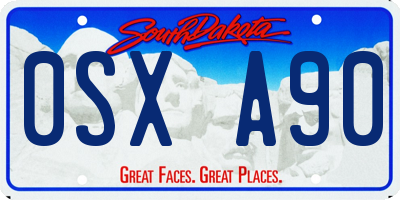 SD license plate 0SXA90