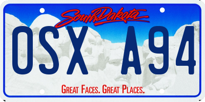 SD license plate 0SXA94