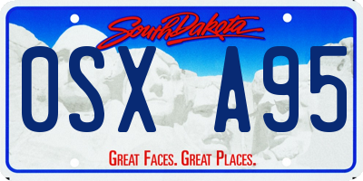 SD license plate 0SXA95