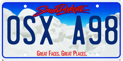 SD license plate 0SXA98