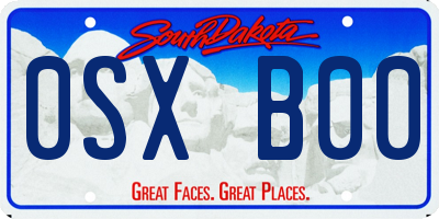 SD license plate 0SXB00