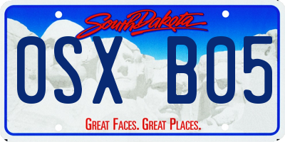 SD license plate 0SXB05