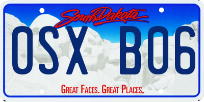 SD license plate 0SXB06