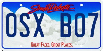 SD license plate 0SXB07