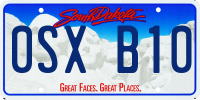 SD license plate 0SXB10