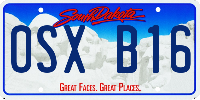 SD license plate 0SXB16