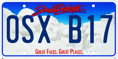 SD license plate 0SXB17