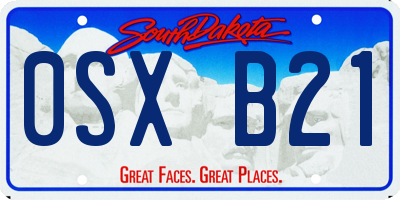 SD license plate 0SXB21