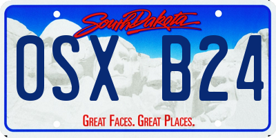 SD license plate 0SXB24