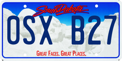 SD license plate 0SXB27
