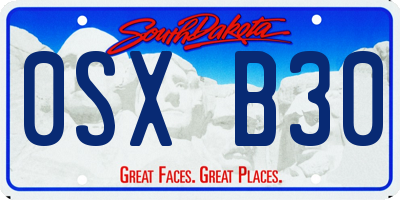 SD license plate 0SXB30
