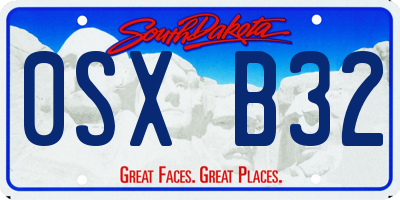SD license plate 0SXB32