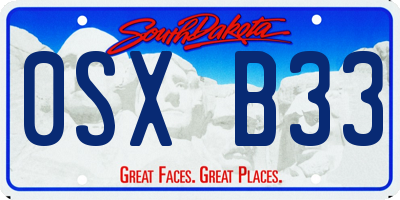 SD license plate 0SXB33