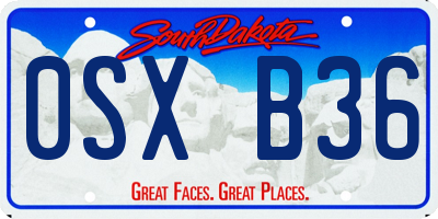 SD license plate 0SXB36