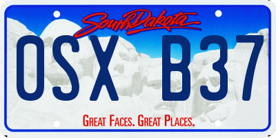 SD license plate 0SXB37