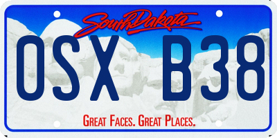SD license plate 0SXB38