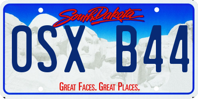 SD license plate 0SXB44