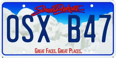 SD license plate 0SXB47