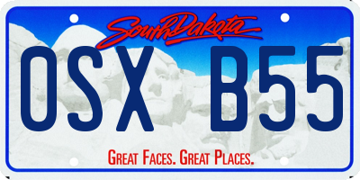 SD license plate 0SXB55