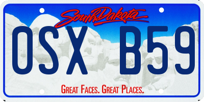 SD license plate 0SXB59