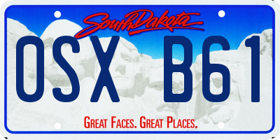 SD license plate 0SXB61
