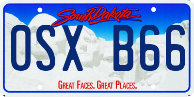 SD license plate 0SXB66
