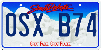 SD license plate 0SXB74