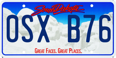 SD license plate 0SXB76