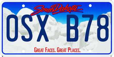 SD license plate 0SXB78