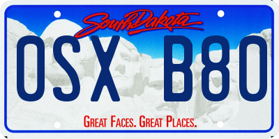 SD license plate 0SXB80