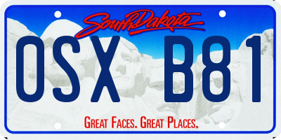SD license plate 0SXB81