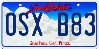 SD license plate 0SXB83