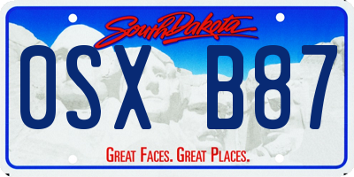 SD license plate 0SXB87