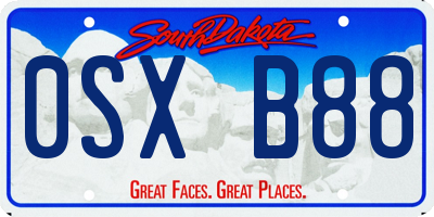 SD license plate 0SXB88