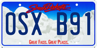 SD license plate 0SXB91