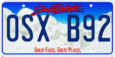 SD license plate 0SXB92