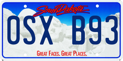 SD license plate 0SXB93