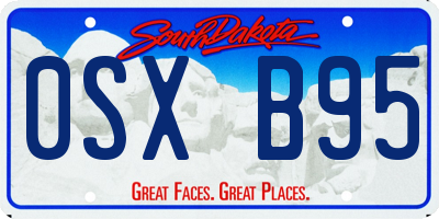 SD license plate 0SXB95