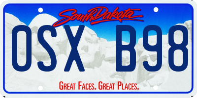 SD license plate 0SXB98
