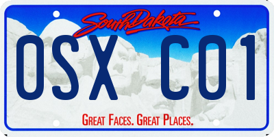SD license plate 0SXC01