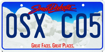 SD license plate 0SXC05