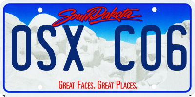 SD license plate 0SXC06