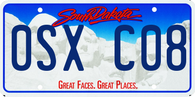 SD license plate 0SXC08