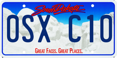 SD license plate 0SXC10