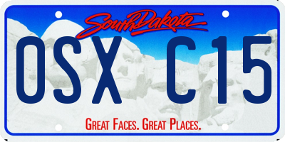 SD license plate 0SXC15