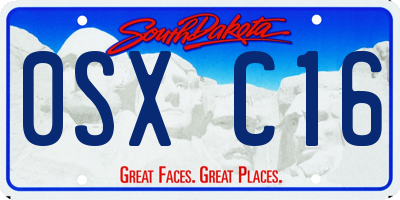 SD license plate 0SXC16